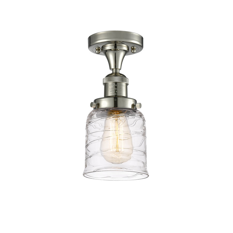 Plafonnier semi-encastré à 1 lumière 5 po Archambault, Ampoule DEL 6 watts Vinage, Transparent, Nickel poli