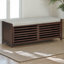 43" Distressed Shutter Storage Bench, Entryway Storage with Storage-1992143304
