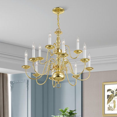 Lustre étagé de style bougie à 12 lumières Wigmore