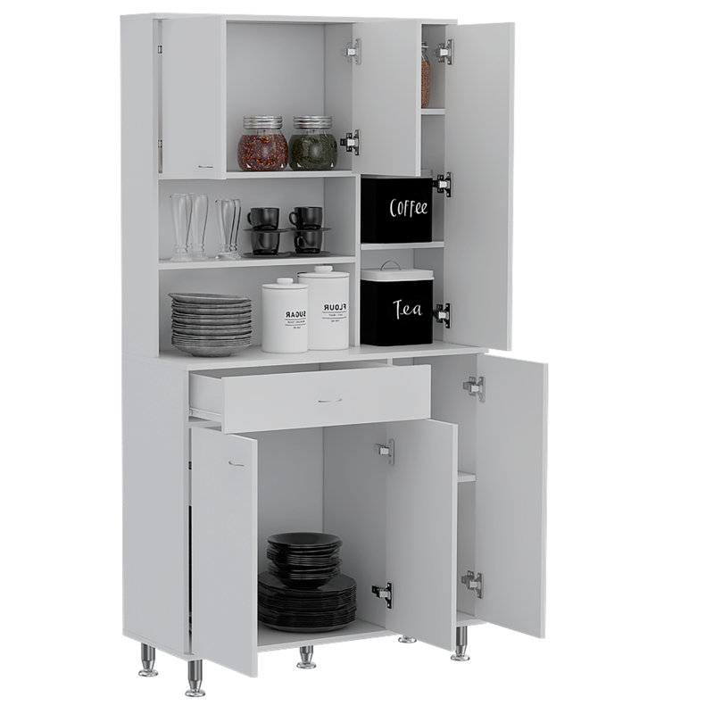 Tigard 1-Shelf 1-Drawer Pantry Cabinet , White