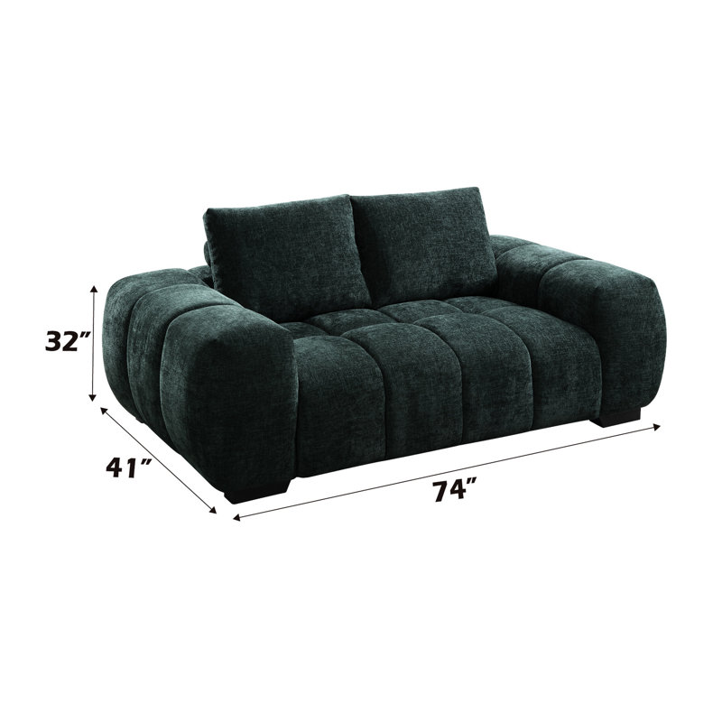 Chenille de style moderne - Structure en bois, rembourrage en mousse et revêtement confortable à ressorts ensachés