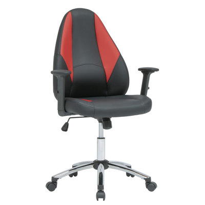 Ebern Designs Adjustable Ergonomic Swiveling PC & Racing Game Chair in Black