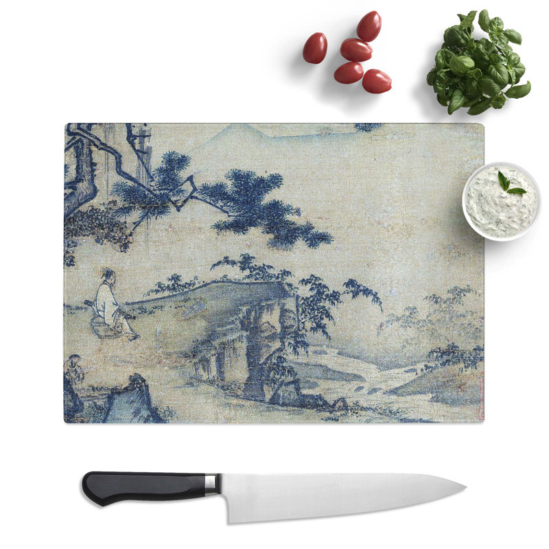 Tempered Glass Viewing the Moon by Ma Yuan Chopping Board, 28.5 cm x 20 cm