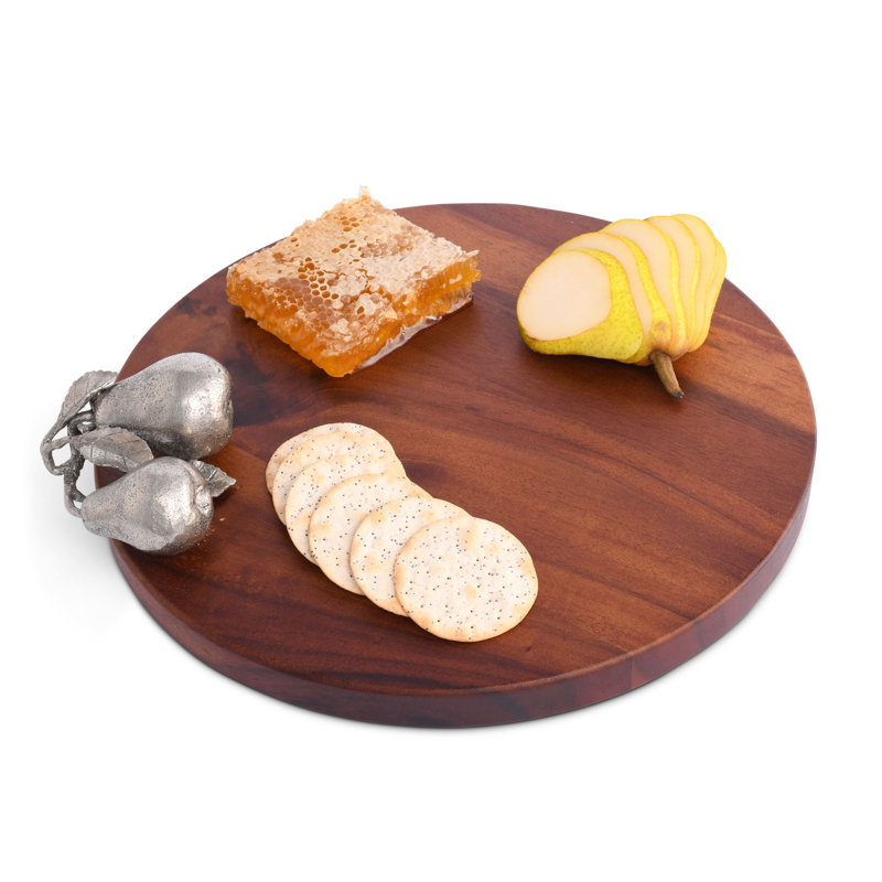 Harvest Solid Wood Round Decorative Tray