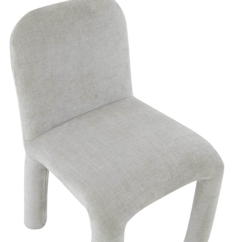 Georgia Light Grey Plush Fabric Armless Dining Chair