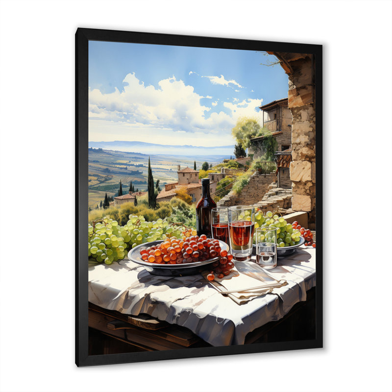 Vineyard Rendezvous In Rioja II - Vineyard Wall Art, H 32 po x l 24 po x P 1 po, Cadre simple noir