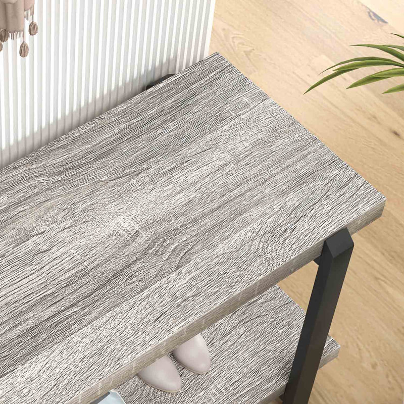 Banc de hall d'entrée avec rangement Acquanetta, Gris clair