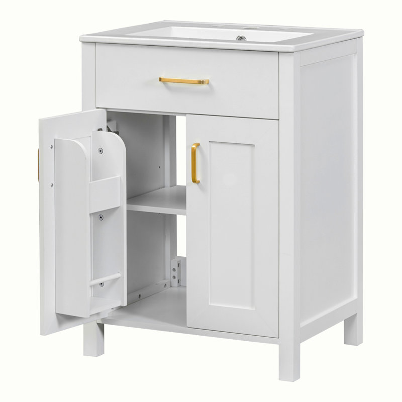 Ensemble de meuble-lavabo avec lavabo en céramique