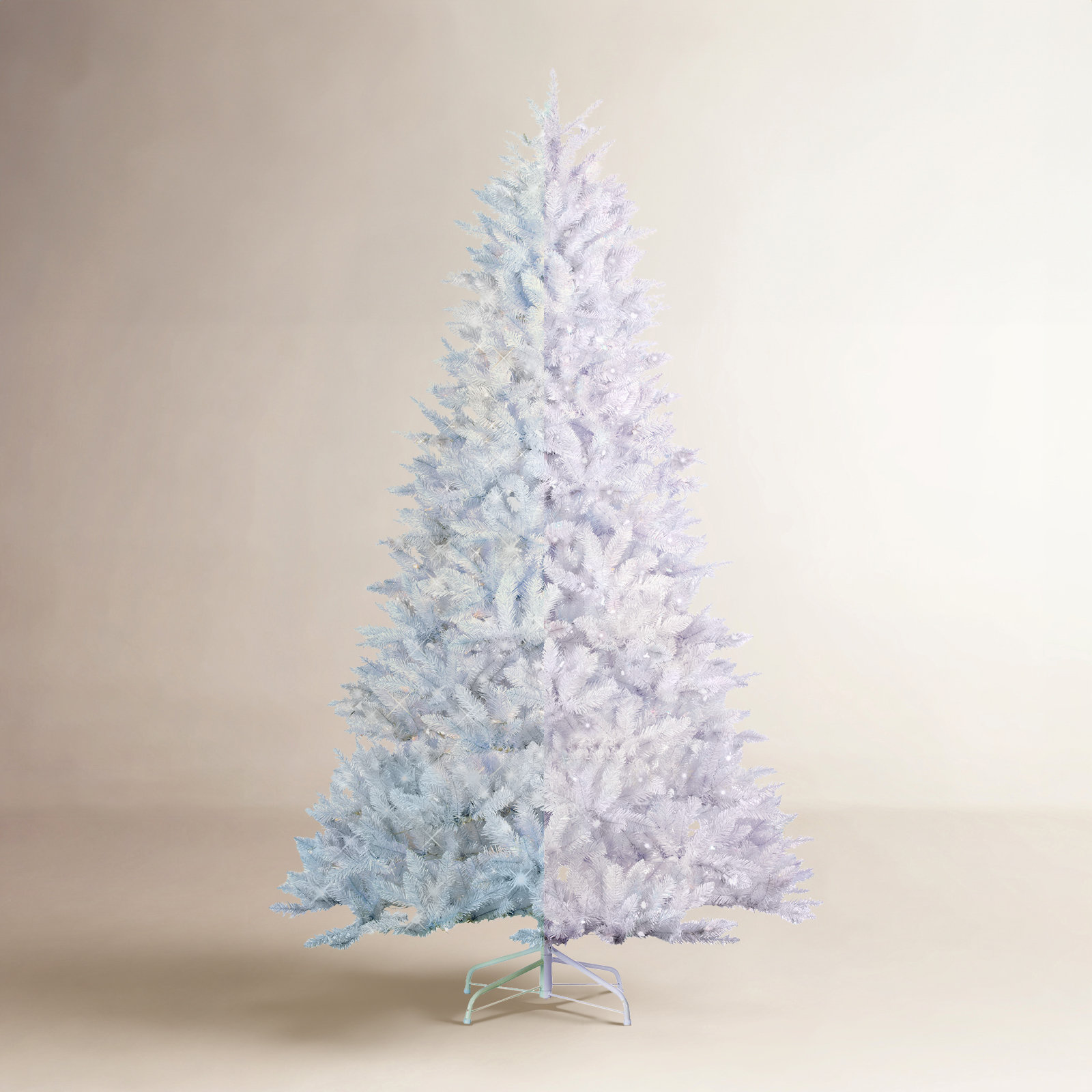 Kaireece White 7.5' Pre-Lit Pine Christmas Tree