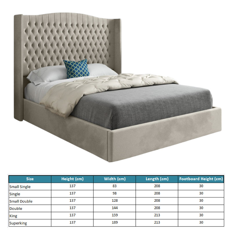 Aldermary Upholstered Bed, Small Single (2'6), Beige