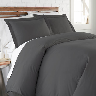 Southshore Fine Linens Southshore Basics Duvet Cover Set in Slate, 90 GSM Double-Brushed Microfiber Bedding with Hidden Zipper Closure and Corner Ties, 2 Pillow Shams, Full/Queen