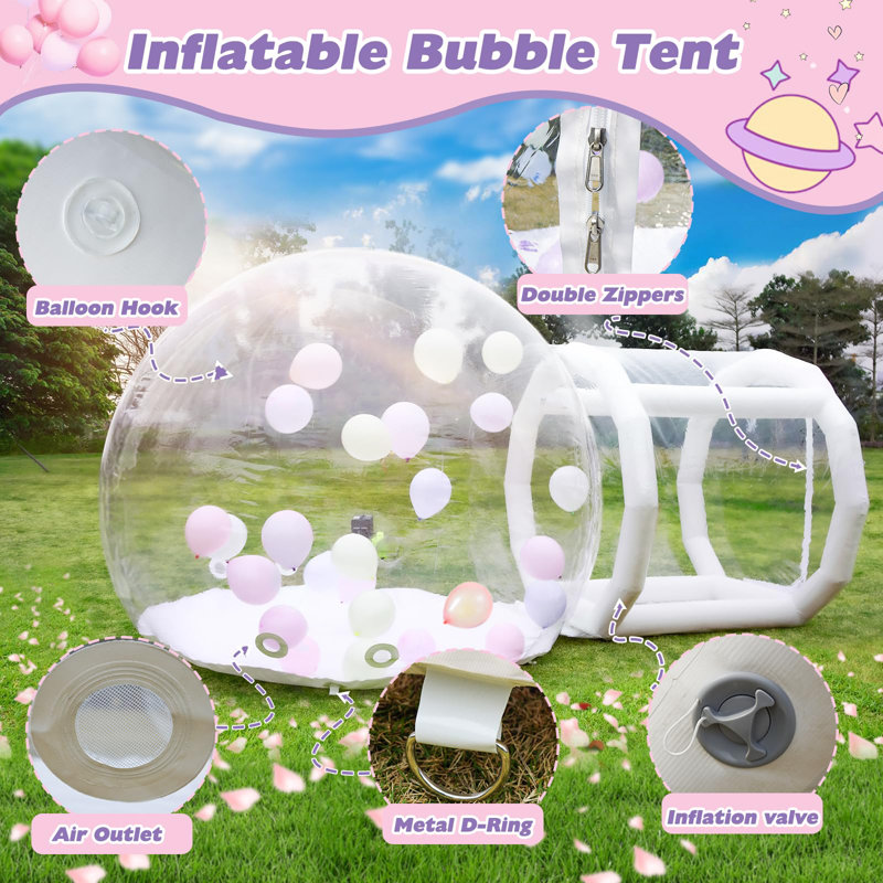 8.25FT Bubble Balloon House Bubble Tent for Party Balloons Decorations（Clear）, 10FT-Clear