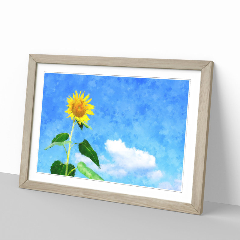 Sunflower Vol.3 - Picture Frame Painting, Oak Framed, 48cm H x 65cm W x 2cm D