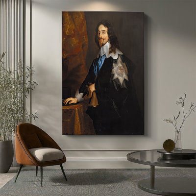 Le roi Charles Ier, avec l'ordre de la jarretière, toile tendue par Anthony Van Dyck