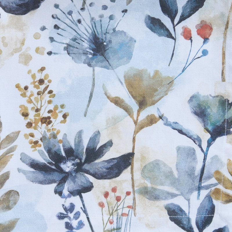  Ensemble de 4 serviettes blanches Bloomington, Bleu, Floral