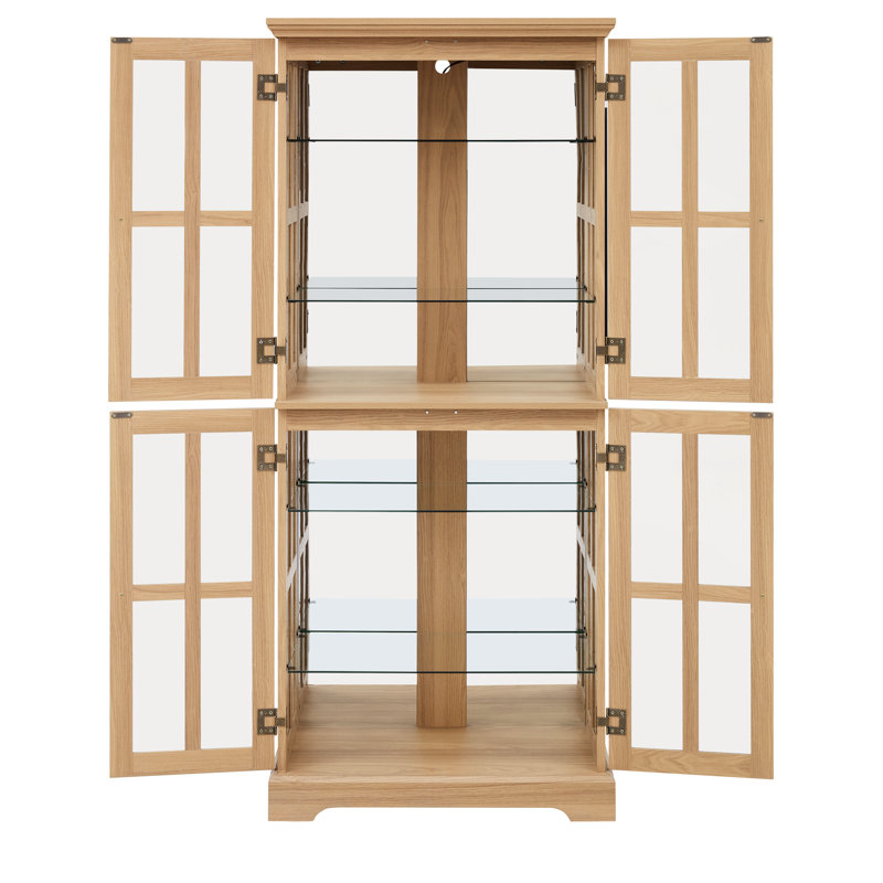 Charmant étui antique avec tablettes réglables et décoration intérieure élégante