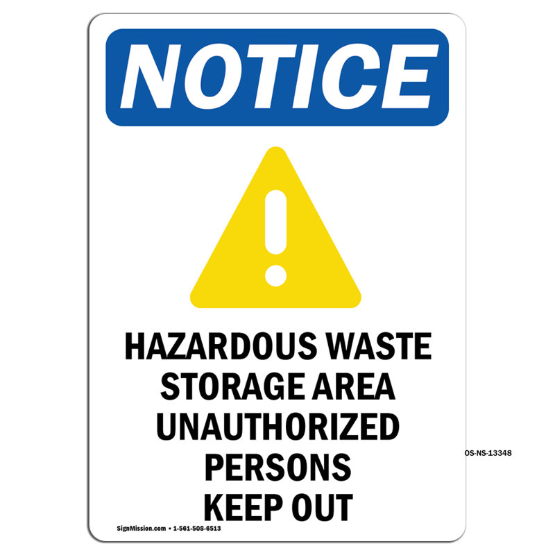 Hazardous Waste Storage Sign
