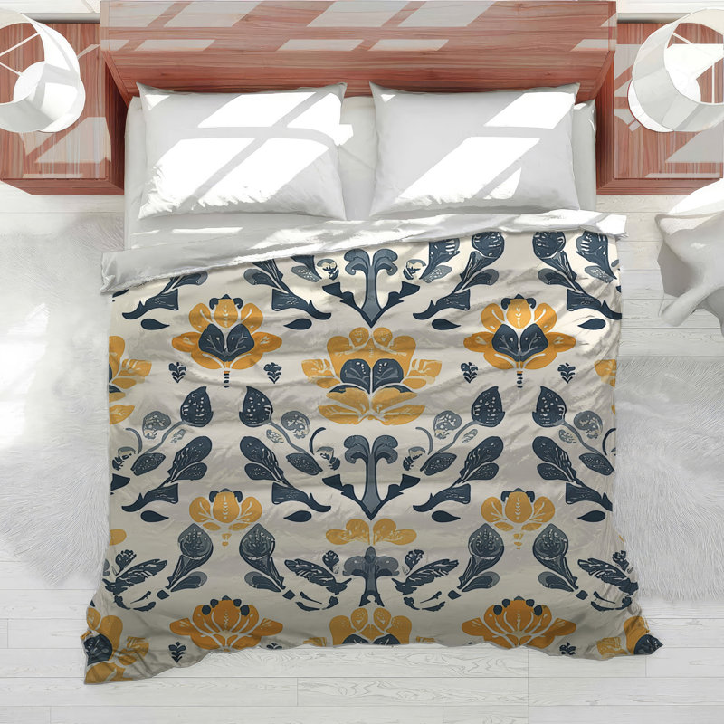 Édredon à motif de feuilles à motif floral nature française, Édredon simple