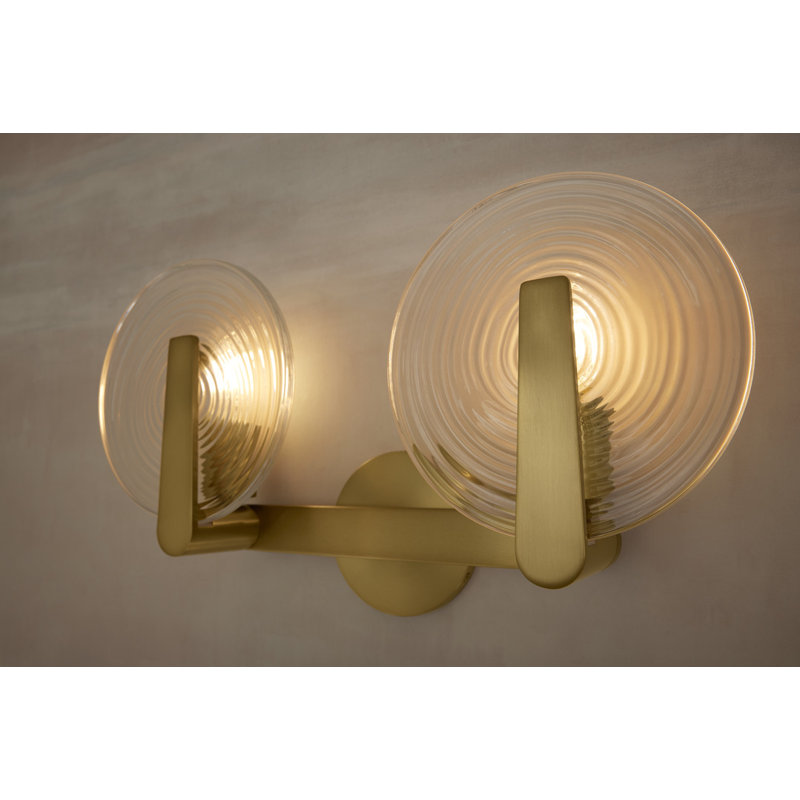 Hint Two-Light Sconce, Brushed Brass