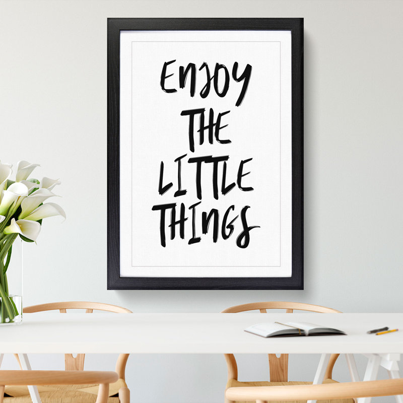 Enjoy the Little Things - Picture Frame Typography, 48cm H x 36cm W x 2cm D, Black