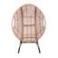 Fauteuil à œufs suspendu à dossier arqué avec capacité de 400 lb, coussin de 8 pouces, fabrication en rotin PE pour une détente intérieure et extérieure.