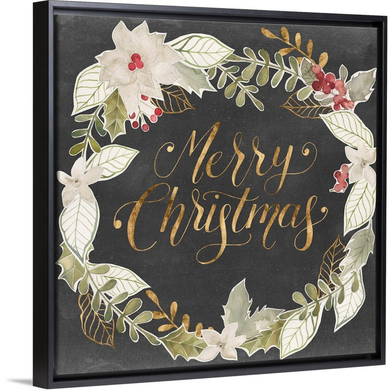 « Christmas » I par Grace Popp-impression d’art textuel sur toile, 38" H x 38" W x 1.75" D, Cadre noir