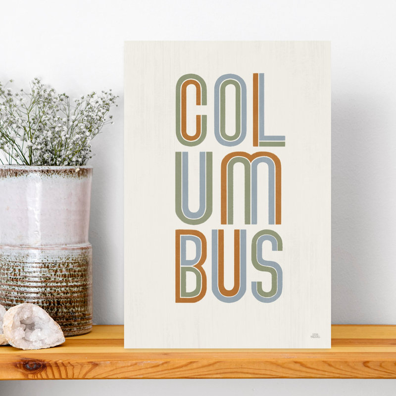 Columbus V2, art mural abstrait contemporain, H 18 po x l 12 po