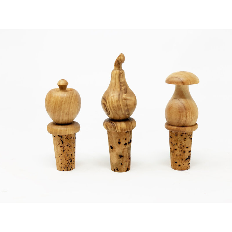 Mulford Wood Bottle Stopper, 8cm H X 2cm W X 3cm D