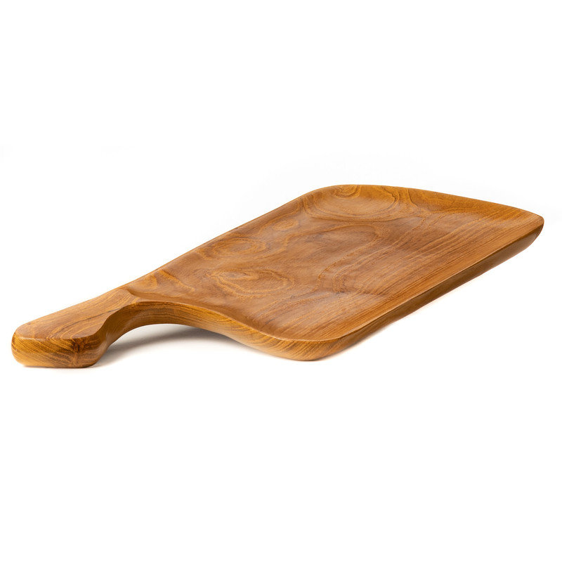 Ono Cheese Board Teak Wood Serving Platter with Handle