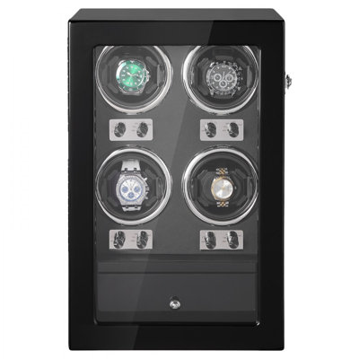 Watch Winder Watch Winder for 4 Automatic Watches with 4 Super Quiet Japanese Mabuchi Motors