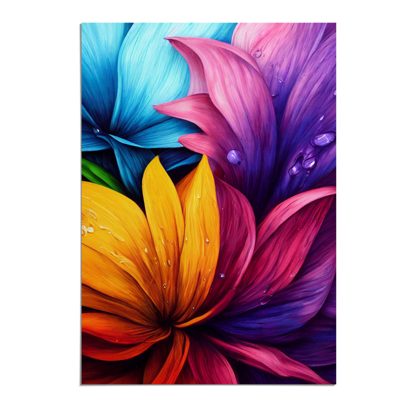 XV1022-4926X Vibrant Flowers No.1 - Print, No Matte, 42cm H x 29.7cm W, Paper