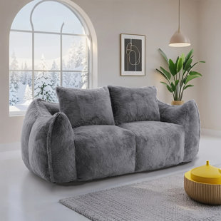 Giant Bean Bag Couch for Adults, 75" Oversized Fluffy Loveseat Sofa with Pillows,Lounge Chair for Living Room, Bedroom, Reading Nook