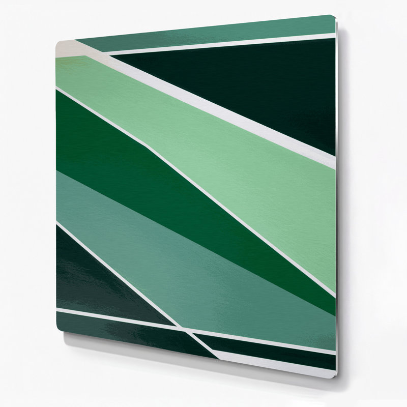 Art mural rigide en métal vert 36, H 16 po x l 16 po