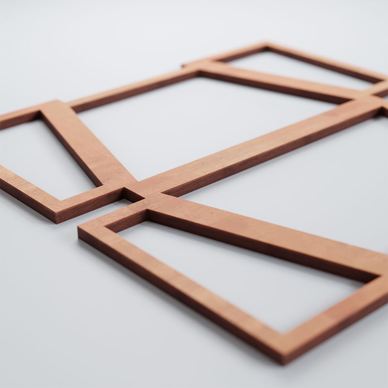 Panneaux muraux en bois Greeley, Cerise, H 15 3/8 po x l 15 3/8 po x P 1/4 po