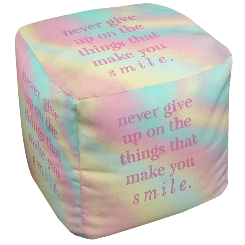 Repose-pieds cube, Jaune/rose/bleu pastel