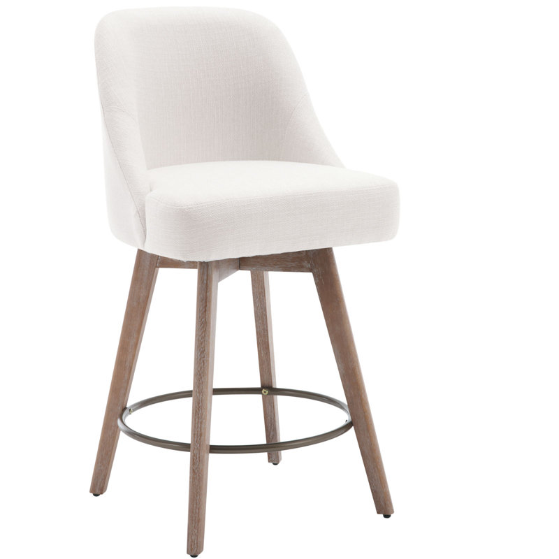 26'' Swivel Counter&Bar Stool, White