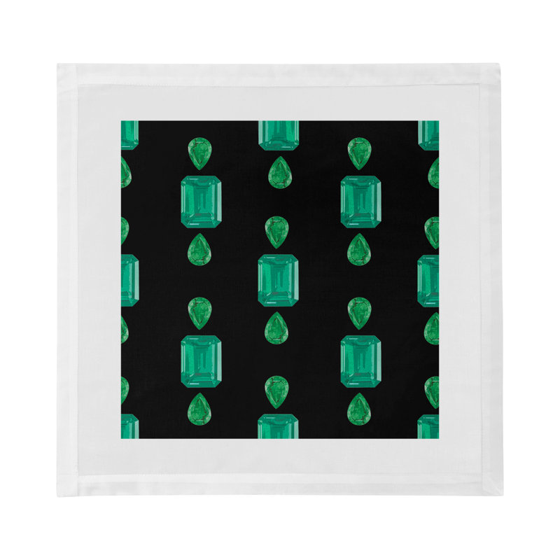 Gem Cotton Blend Square Napkins, Black