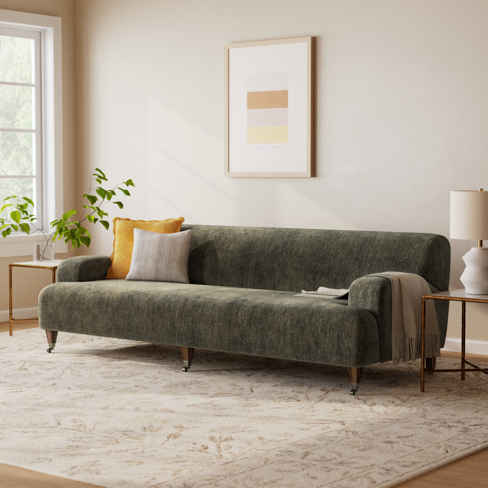 Kent Sofa, Malmo Olive Polyester