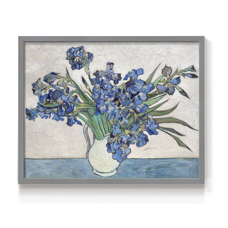 Iris bleu - impression encadrée - réarmable, Gris, H 16 po x l 20 po