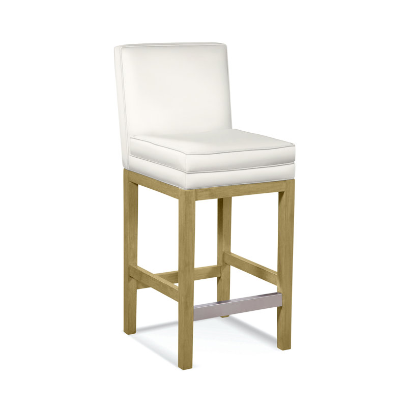 Upholstered Stool, Elite Ivory; 0321-91, Brass Finish
