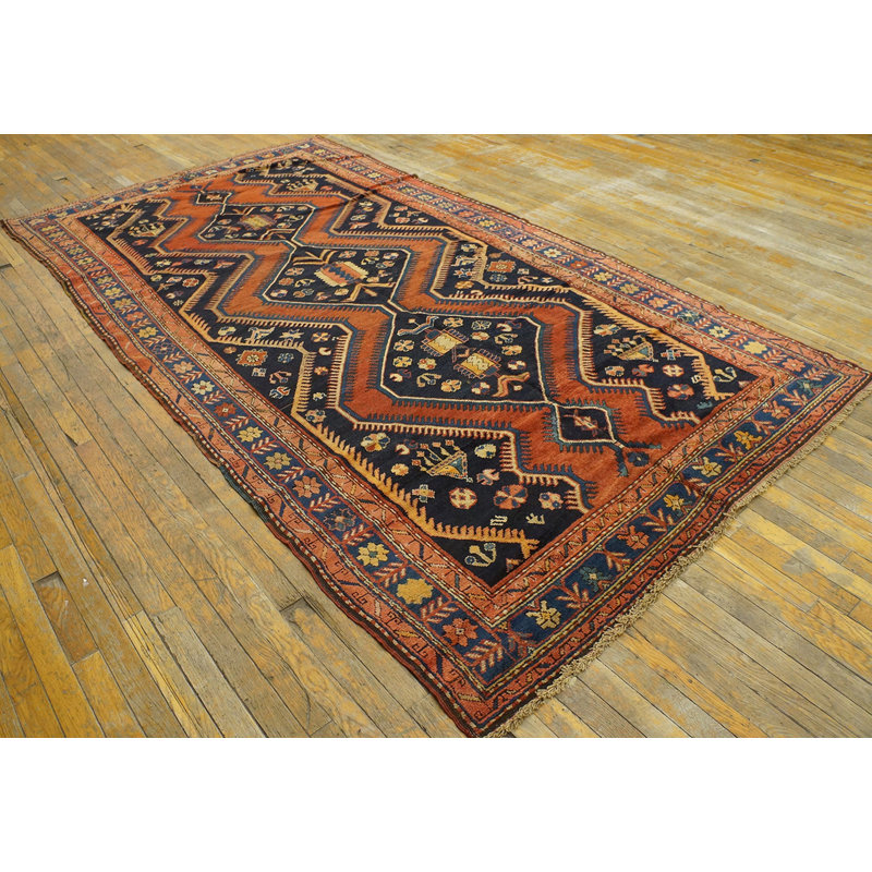 Tribal Antique Hand Knotted Wool Pile Caucasian Kazak Rug