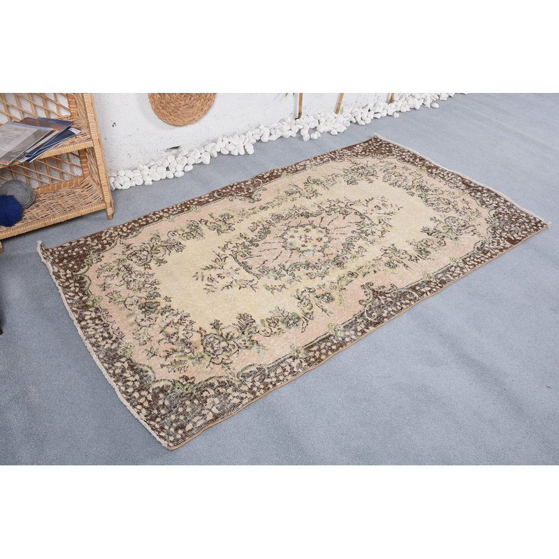 Tapis modernes, tapis rétro, tapis turc, tapis marocain beige, tapis 3,7 x 6,7 pi, tapis tissés à plat