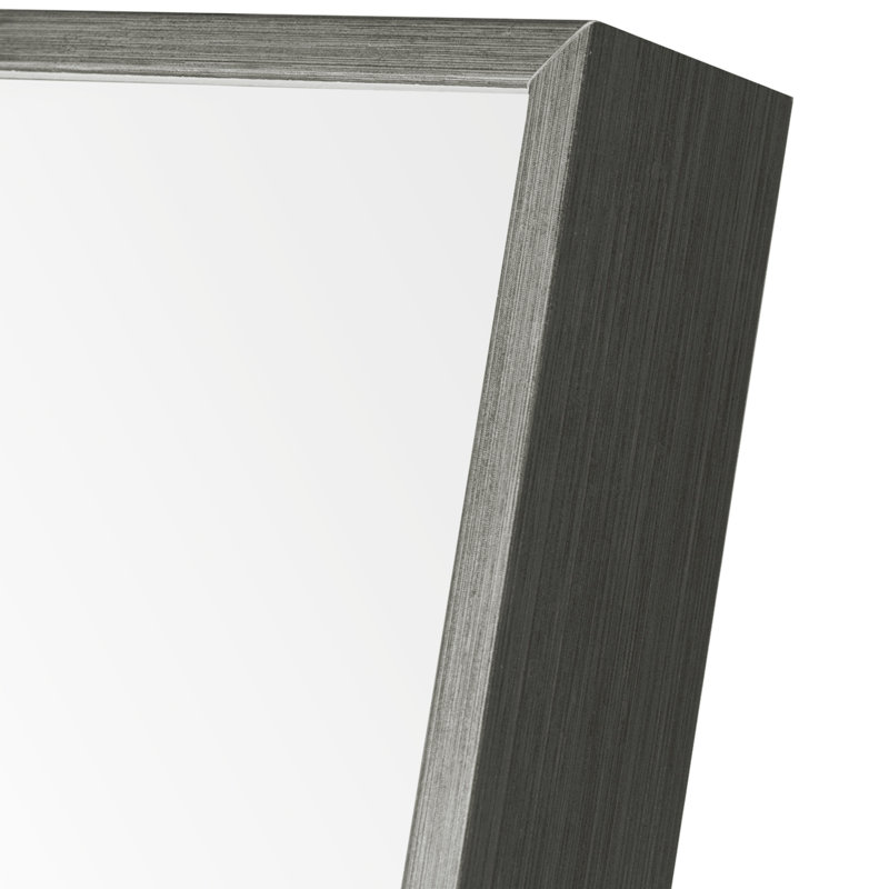 Wood Mirror, Gray, 64.2" H x 21.3" W