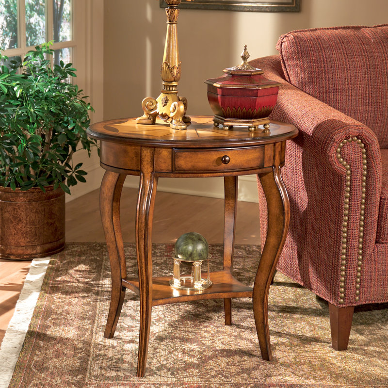 Jeanette Nouveau Oval Side Table, Cherry Nouveau
