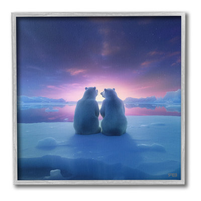 Polar Bears at Sunset Framed Giclee Art by RB