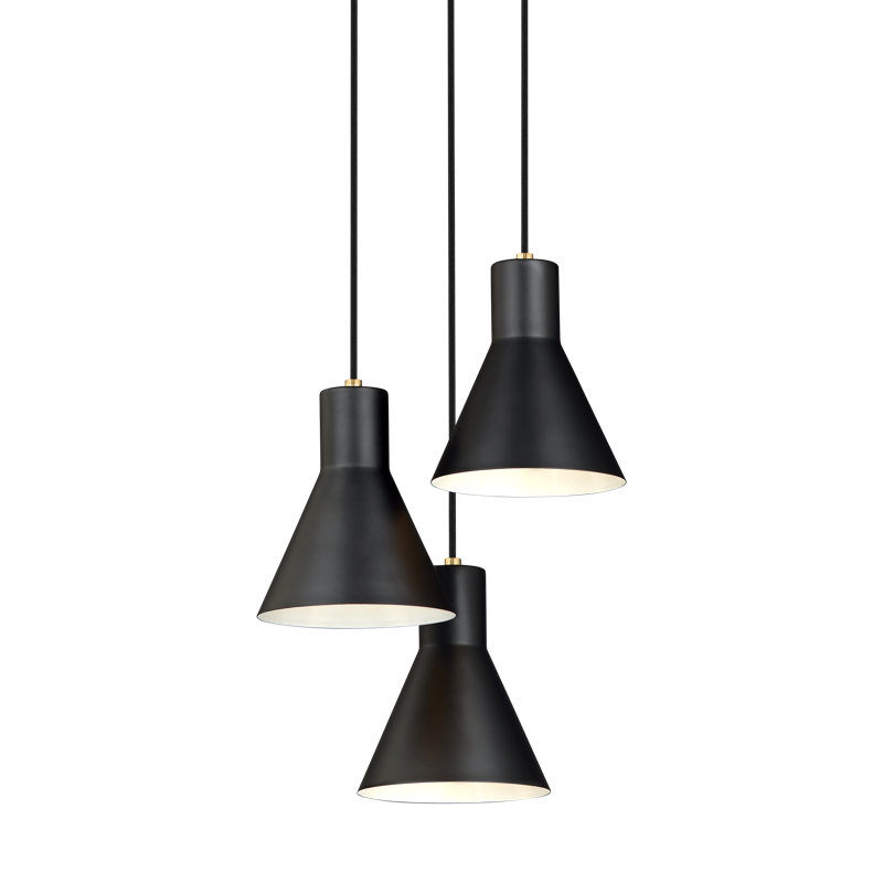 Luminaire suspendu conique à 3 lumières Byers, Oui, Bronze satiné