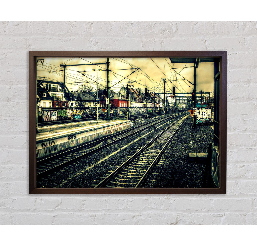 Bahnhof Vintage - Einzelner Bilderrahmen Kunstdrucke auf Leinwand