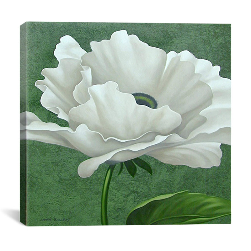 « white poppy », impression d’art graphique, Toile, H 18 po x l 18 po x P 1,5 po