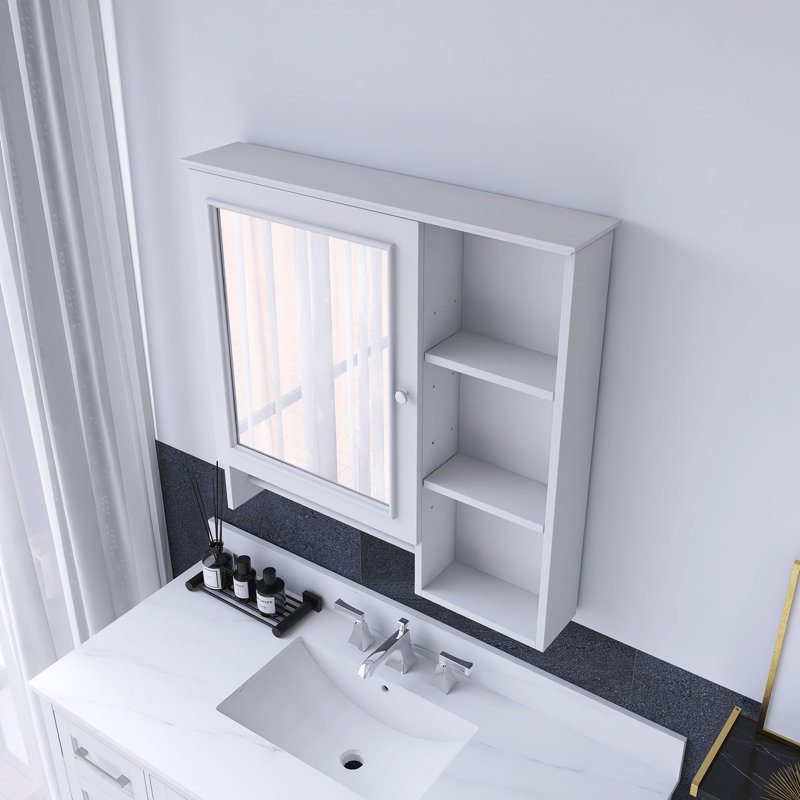 Pharmacie 28 "avec miroir, Blanc