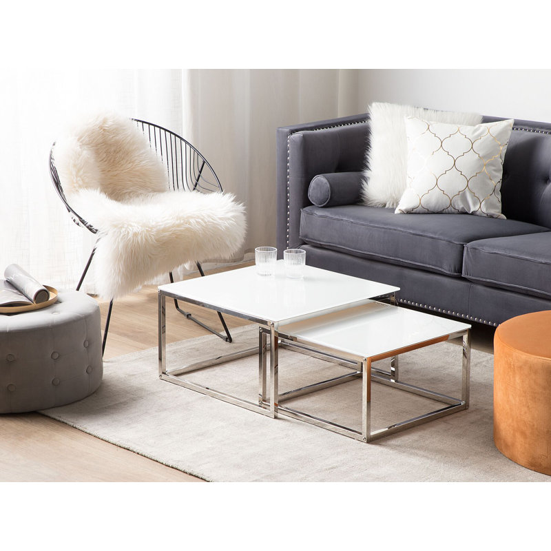 Montauk Glass Top Frame Nesting Tables